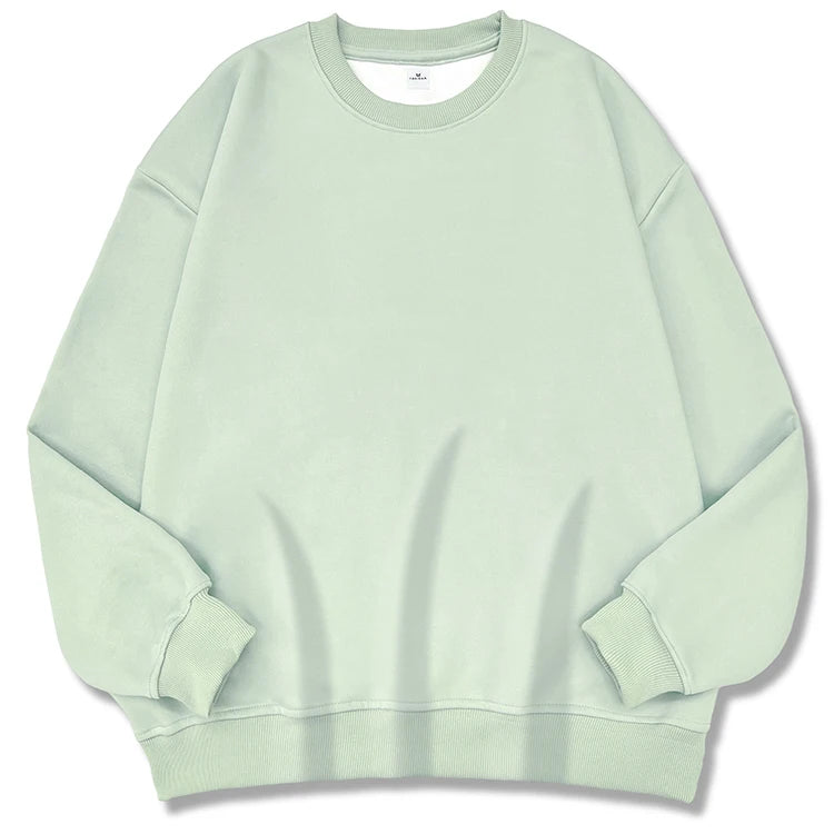 2025 New Women Simple Pullover Female Fashion Harajuku Streetwear Solid Color O-Neck Hoodie Autumn Winter Loose Casual Tops