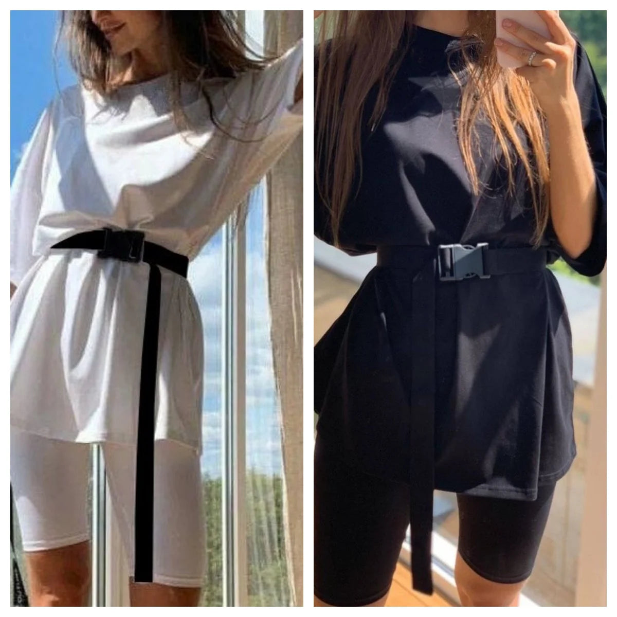 Women Half Sleeve T-shirt Top Shorts Belt Homewear Two Pieces Suit Leisure Set Bodycon Shorts Bottom Suit Two Piece Sets Outfit